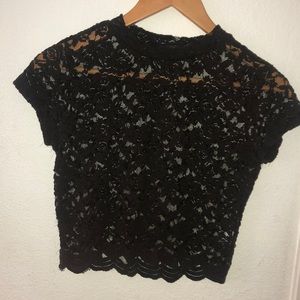 Black Rose Lace crop top